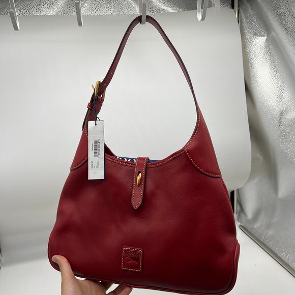 Dooney & Bourke Handbags Florentine Leather Crescent Hobo Bags Red - Picture 12 of 16